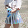 Japanese Harajuku silver shiny high waist A-line skirt/tutu YV255