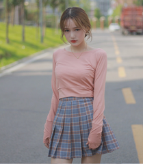 Cute  Plaid High waist  Skirt YV2047