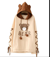 Cute Bear Hooded Ear Long Sleeve Sweater YV431