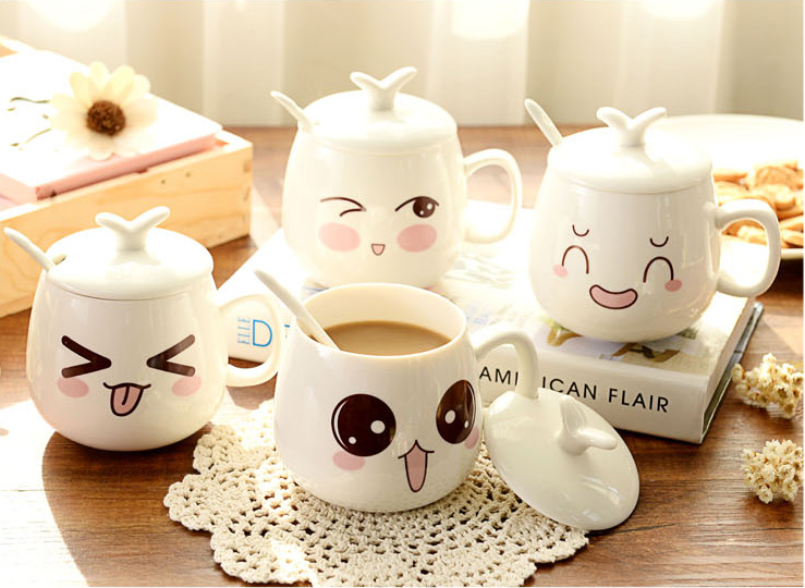 Creative ceramic cute expression cup YV435 – Youvimi