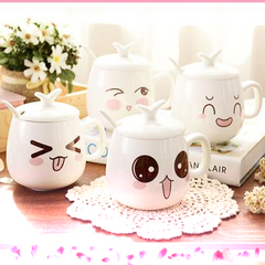 Creative ceramic cute expression cup YV435