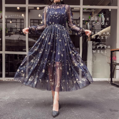 Starry Layered Tulle Long Dress YV484