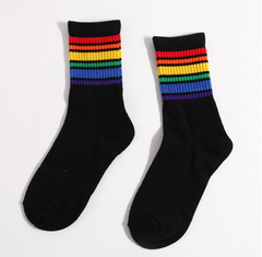 Color stripe black and white stockings YV518