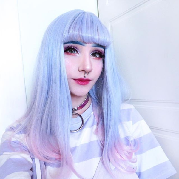 Review For Lolita Air Bang Gradient Grey Wigs YV124