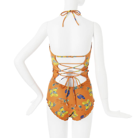 Fruit Print Bow One-piece Swimsuit YV40173