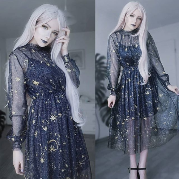 Starry Layered Tulle Long Dress YV484