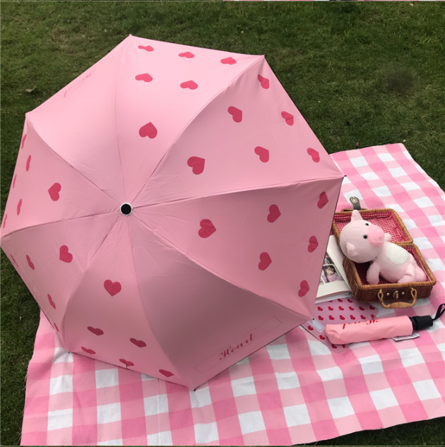Cute pink heart sun umbrella YV40234