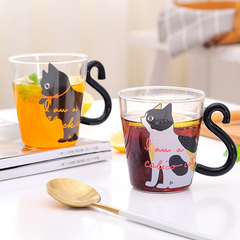 Cute cat glass cup YV40260