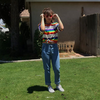Review For Loose Rainbow T-Shirt YV40198