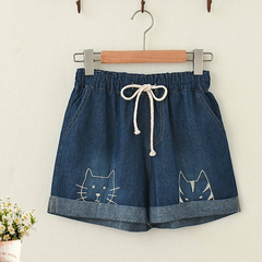 Japanese cat denim shorts YV40308