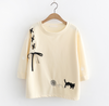Cute cat embroidery T-shirt YV40312