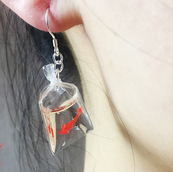 Cute fish water bag earrings YV40370