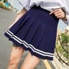 Japanese Navy High Waist Pleated Skirt YV40448