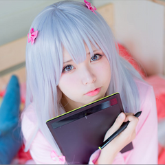 Cos gray-pink gradient wig yv40679