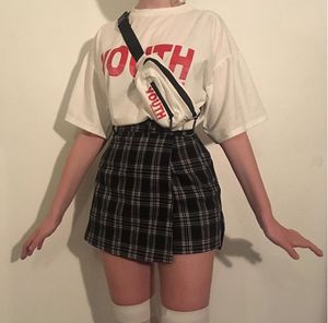 Review for kfashion T-shirt + Plaid Skirt Two-piece Suit yv40551 main image 1