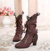 Lolita bow lace ribbon high heel boots YV40693