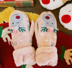 Cute cartoon Christmas warm plush gloves yv40826