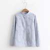 Japanese embroidery floral plaid shirt yv42028