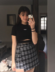 Review for kfashion T-shirt + Plaid Skirt Two-piece Suit yv40551