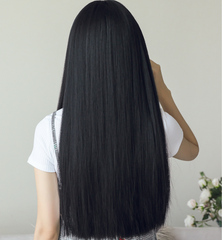 Black long straight wig yv42043