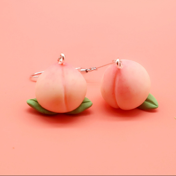 Cute peach silver earrings ï¼? piecesï¼?yv42072