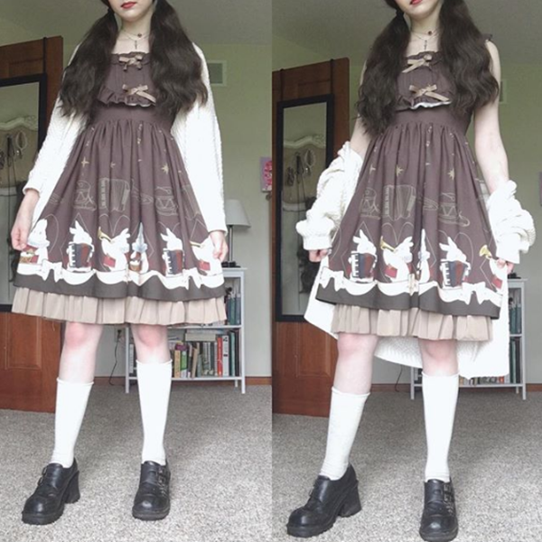 Review For Cute Vintage Rabbit Dress Yv40728