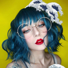 Review For Gothic Blue Green Wig YV41082