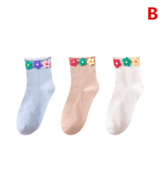 Cute flower socks (three pairs) yv42171