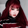 Review For Blood Color Rose Air Bangs Roll Wig YV40479