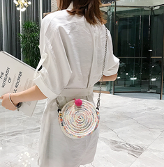 Cute embroidered line round bag yv42247