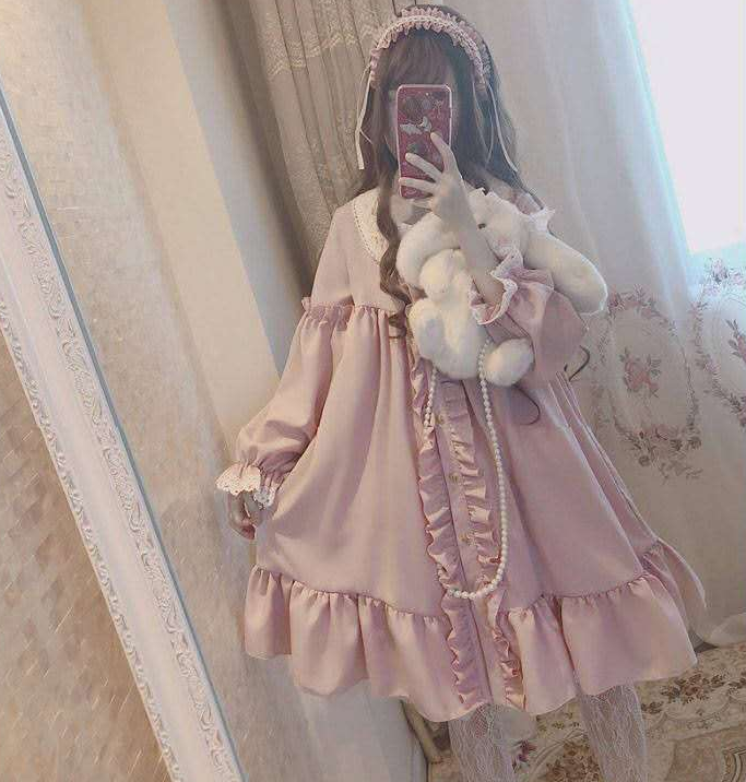 Japanese lolita pink dress yv42270