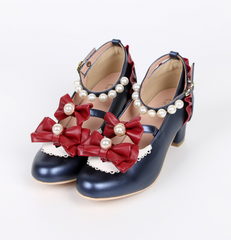 Lolita Pearl Bow Lace Shoes yv42275