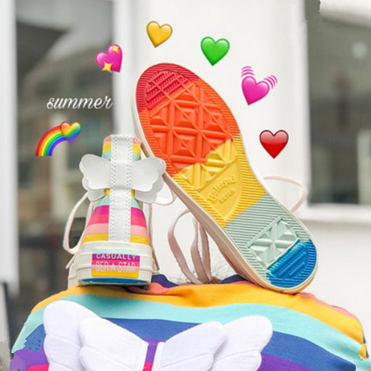 Rainbow angel wings canvas shoes yv42320
