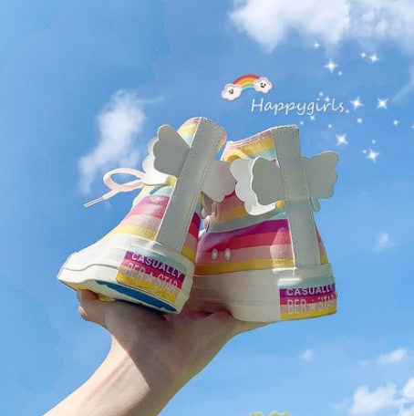 Rainbow angel wings canvas shoes yv42320