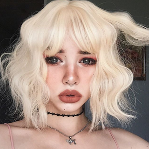 Review for Milky white air bangs wig YV40108 main image 1