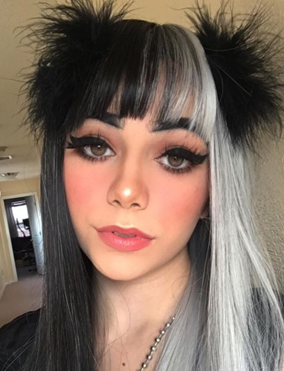 Review for  Punk half black half white long wig YV40711