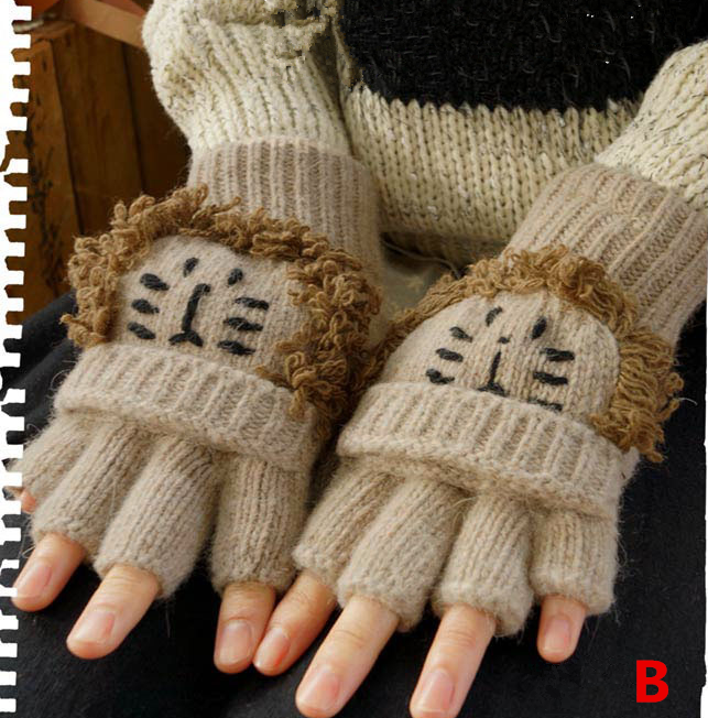 Cute bear knit gloves yv42367