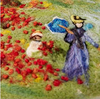 Monet wild poppy oil painting creative painter beret YV42425