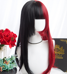 Lolita black red double wig yv42477