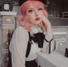 Cute pink straight wig yv42481
