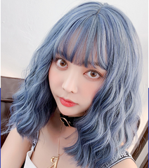Cute blue roll wig yv42589