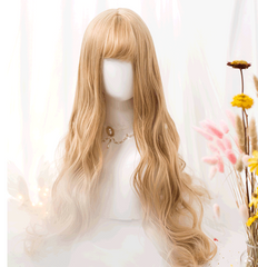Linen gold lolita long roll wig yv42636