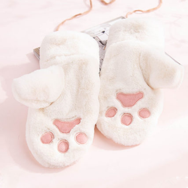 Cute cat paw plush gloves yv42709
