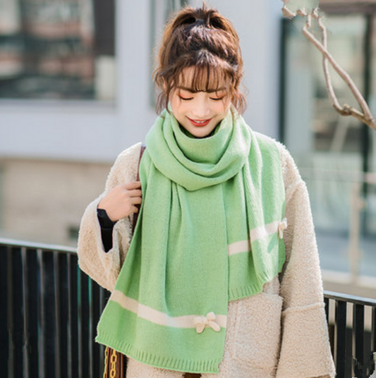 Cute knitted bow scarf yv42710