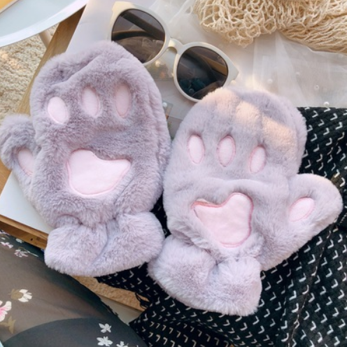 Cute cat paw plush gloves yv42735