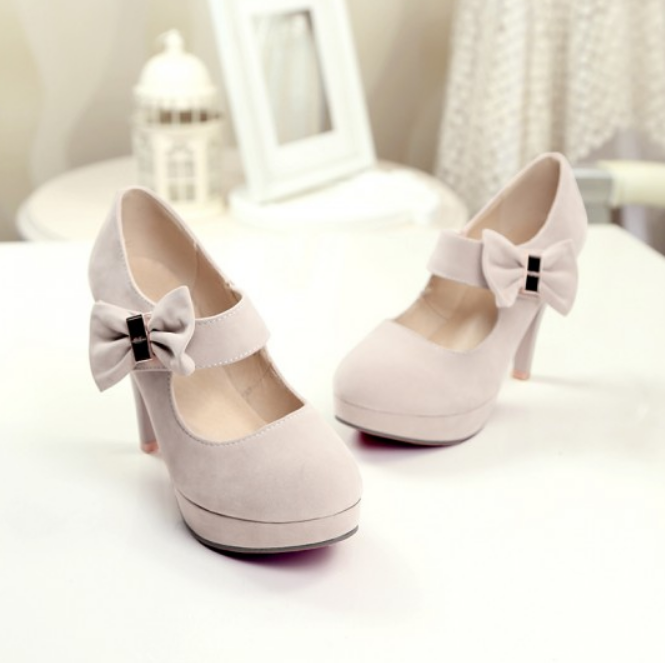 Lolita lace bow high heels yv30563