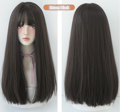 Cute natural long straight wig yv42841