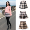 Wool check pleated skirt yv42846