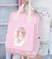 Cute girl canvas backpack yv42876