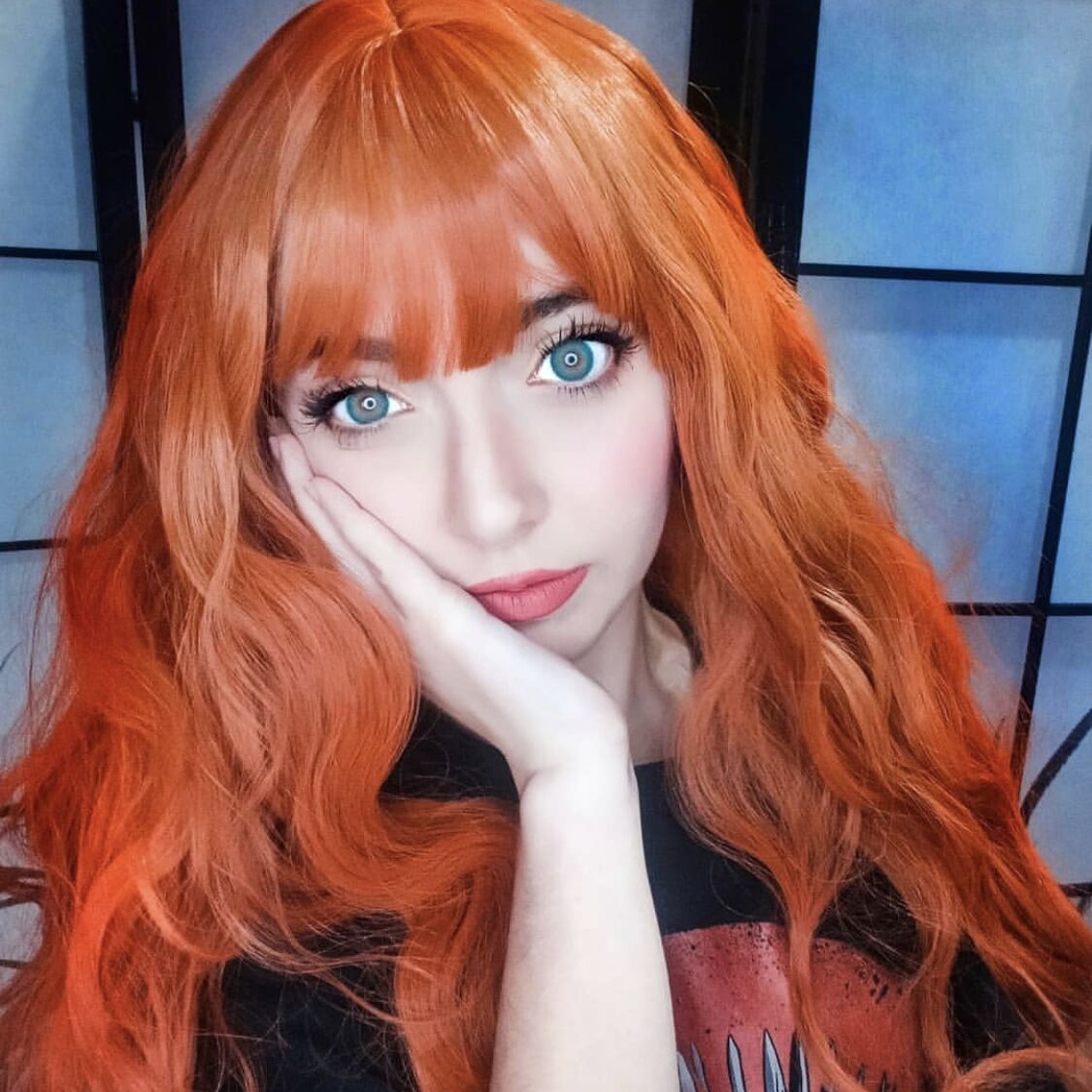 REVIEW FOR Lolita Pink red Gradient Curly Wig yv40995